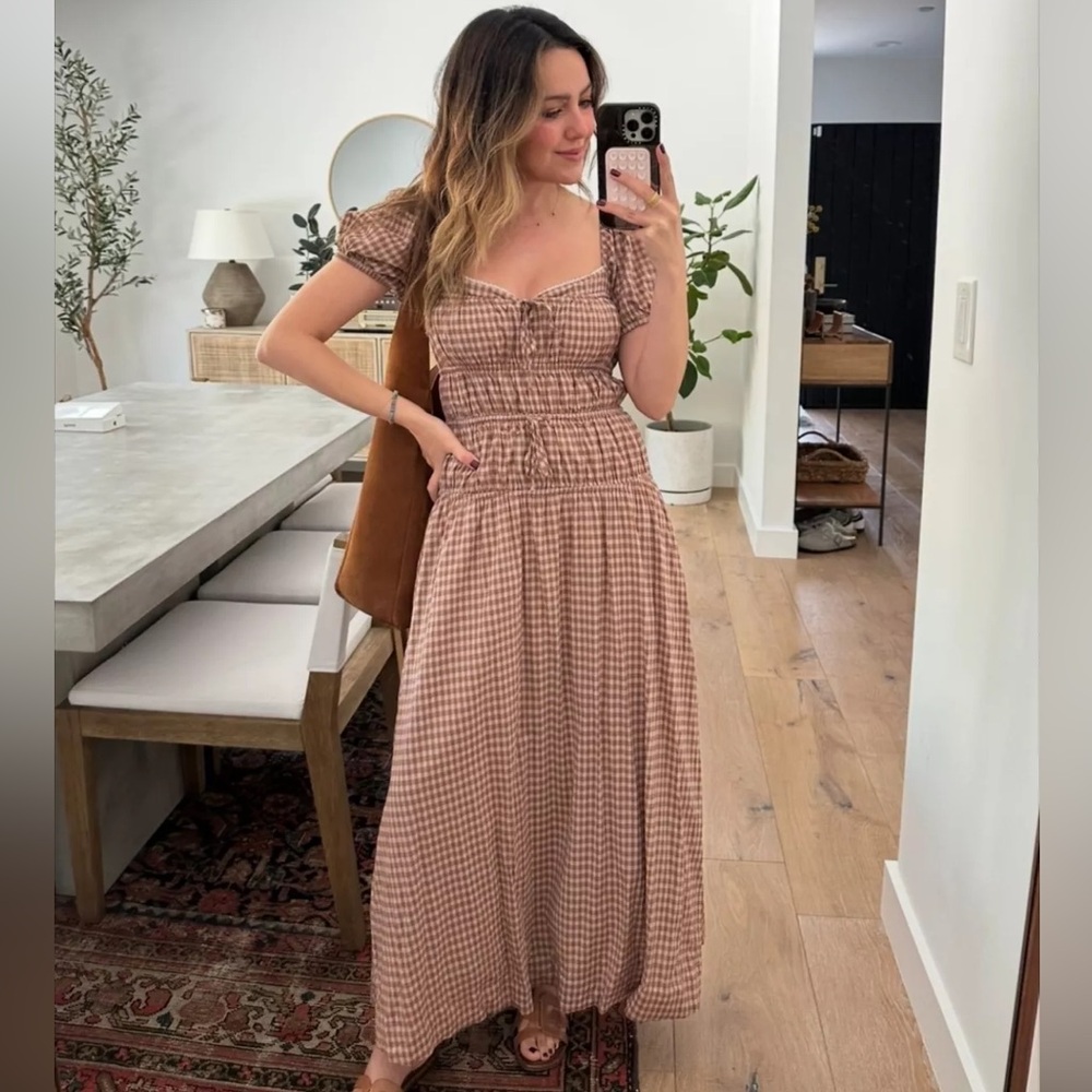 Reformation Rhett Dress Audrie Check